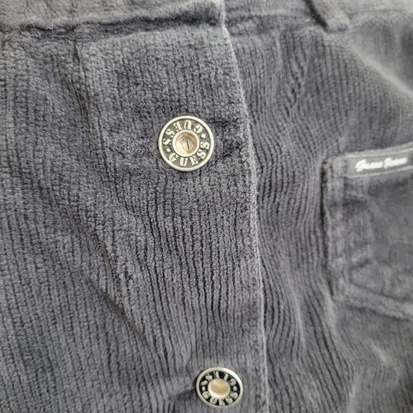 Vintage Guess Jeans Y2K Mini Corduroy Button Front Skirt - Picture 9 of 10